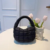 Autumn And Winter Mini Cloud Handbag Korean Style New Down Cotton-padded Underarm Bag Bubble Elastic  Handbag sku image 1