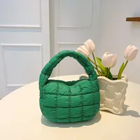 Autumn And Winter Mini Cloud Handbag Korean Style New Down Cotton-padded Underarm Bag Bubble Elastic  Handbag sku image 6