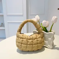Autumn And Winter Mini Cloud Handbag Korean Style New Down Cotton-padded Underarm Bag Bubble Elastic  Handbag sku image 2