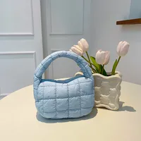 Autumn And Winter Mini Cloud Handbag Korean Style New Down Cotton-padded Underarm Bag Bubble Elastic  Handbag sku image 4