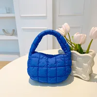 Autumn And Winter Mini Cloud Handbag Korean Style New Down Cotton-padded Underarm Bag Bubble Elastic  Handbag sku image 8