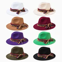 Unisex Casual Elegant Solid Color Flat Eaves Fedora Hat main image 2