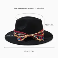 Unisex Casual Elegant Solid Color Flat Eaves Fedora Hat main image 7