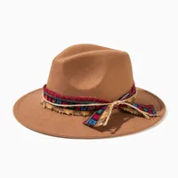 Unisex Casual Elegant Solid Color Flat Eaves Fedora Hat sku image 2