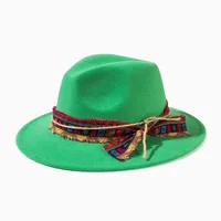 Unisex Casual Elegant Solid Color Flat Eaves Fedora Hat sku image 4
