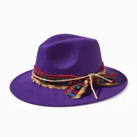 Unisex Casual Elegant Solid Color Flat Eaves Fedora Hat sku image 6