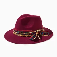 Unisex Casual Elegant Solid Color Flat Eaves Fedora Hat sku image 7