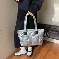 Women's Nylon Solid Color Vacation Streetwear Sewing Thread Square Zipper Tote Bag main image 10