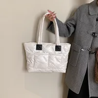 Women's Nylon Solid Color Vacation Streetwear Sewing Thread Square Zipper Tote Bag main image 2