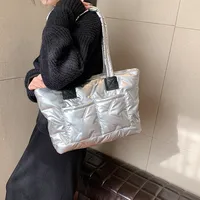Women's Nylon Solid Color Vacation Streetwear Sewing Thread Square Zipper Tote Bag main image 7