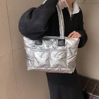 Women's Nylon Solid Color Vacation Streetwear Sewing Thread Square Zipper Tote Bag main image 6