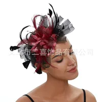 Fashion Feather Bridal Mesh Top Hat Accessories Hairband sku image 35