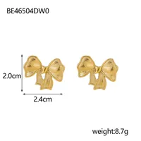 1 Pair Simple Style Bow Knot 304 Stainless Steel 18K Gold Plated Earrings main image 2