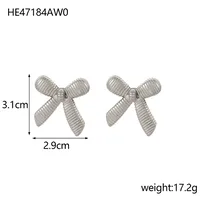 1 Pair Simple Style Bow Knot 304 Stainless Steel 18K Gold Plated Earrings sku image 7