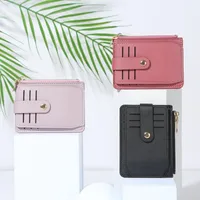 Direct New  Multi-card Zipper Card Bag ID Bag Purse PU Card Candy Color LOGO main image 2