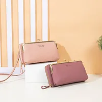 Candy Color Fashion Large Capacity Mobile Phone Bag Women's Wallet Bag Square PU Leather Change Hand Bag main image 3