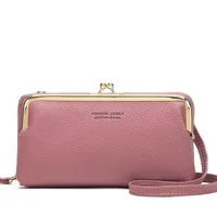 Candy Color Fashion Large Capacity Mobile Phone Bag Women's Wallet Bag Square PU Leather Change Hand Bag sku image 4
