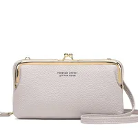 Candy Color Fashion Large Capacity Mobile Phone Bag Women's Wallet Bag Square PU Leather Change Hand Bag sku image 6