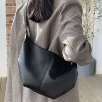 Women's Bag  New Korean Style Large Capacity Dumpling Bag Soft Leather Tote Bag Fashionable Shoulder Bag Messenger Bag sku image 1