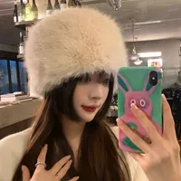 Fur Plush Hat Children's Autumn And Winter Japanese Style Big Head Thickened Warm Cold-proof Ear Protecting Fisherman Hat Shows Small Face sku image 2