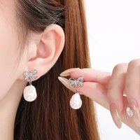 1 Pair Elegant Simple Style Streetwear Bow Knot 304 Stainless Steel 18K Gold Plated Drop Earrings main image 9