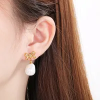 1 Pair Elegant Simple Style Streetwear Bow Knot 304 Stainless Steel 18K Gold Plated Drop Earrings main image 8