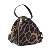 Fashion Leopard Triangle Bag  Korean Style New Arrival Portable Women's Bag Fashionable Women's Shoulder Crossbody Mini Bag sku image 1