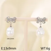 1 Pair Elegant Simple Style Streetwear Bow Knot 304 Stainless Steel 18K Gold Plated Drop Earrings sku image 2