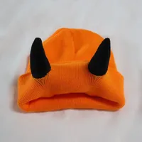 Little Devil Knitted Hat Men's Trendy  Ear Protection Wool Hat Women's Autumn And Winter Warm Big Head Circumference Couple Hat sku image 3