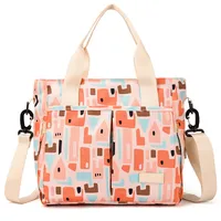 Mummy Bag New Casual Fashion Printed Multifunctional Portable Crossbody Bag Casual Lightweight Thermal Insulation Mother And Baby Bag sku image 1