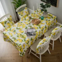Tablecloth Fabric Waterproof Lemon Printing Small Fresh Yellow Korean Style  Internet Celebrity Table Mat Coffee Table Tablecloth main image 3