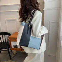 Women's Medium Pu Leather Color Block Streetwear Bucket Zipper Bucket Bag main image 2