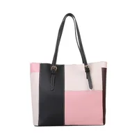 Women's Medium Pu Leather Color Block Streetwear Bucket Zipper Bucket Bag main image 4