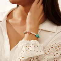 Glass Sterling Silver Shell Bracelets Vintage Style Marine Style main image 6