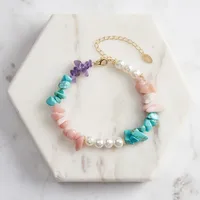 Glass Sterling Silver Shell Bracelets Vintage Style Marine Style main image 5