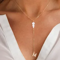 Simple Style Classic Style Letter 201 Stainless Steel Imitation Pearl Copper Women's Pendant Necklace main image 1