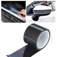 5D Carbon Fiber Pattern Automobile Door Strip Car Door Bumper Strip Anti-Stepping Sticker Protection Bar Sticker Modification Welcome Pedal main image 2