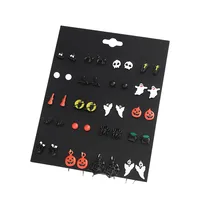 1 Set Cute Funny Halloween Pattern Pumpkin Skull Plating Alloy Ear Studs main image 3