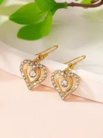 1 Pair Elegant Glam Luxurious Heart Shape Inlay Zinc Alloy Zircon Drop Earrings main image 5