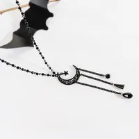 Gothic Retro Star Moon Alloy Glass Iron Wholesale Pendant Necklace main image 4