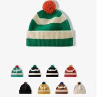 Unisex Sweet Classic Style Stripe Eaveless Wool Cap main image 1
