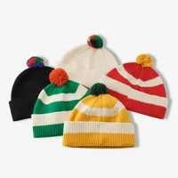 Unisex Sweet Classic Style Stripe Eaveless Wool Cap main image 2