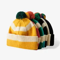 Unisex Sweet Classic Style Stripe Eaveless Wool Cap main image 4
