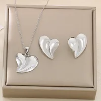 Wholesale Jewelry Elegant Vintage Style Streetwear Heart Shape 304 Stainless Steel 18K Gold Plated Jewelry Set main image 7