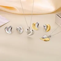 Wholesale Jewelry Elegant Vintage Style Streetwear Heart Shape 304 Stainless Steel 18K Gold Plated Jewelry Set main image 3