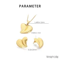 Wholesale Jewelry Elegant Vintage Style Streetwear Heart Shape 304 Stainless Steel 18K Gold Plated Jewelry Set main image 2