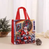 Non-Woven Fabric Shopping Bag Christmas Gift Bag Takeaway Delivery Bag Present Packaging Bag Fashionable Printed Handbag sku image 4
