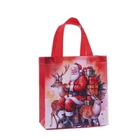 Non-Woven Fabric Shopping Bag Christmas Gift Bag Takeaway Delivery Bag Present Packaging Bag Fashionable Printed Handbag main image 5
