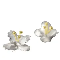 1 Pair 925 Sterling Silver Flower Ear Studs main image 2