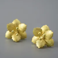 1 Pair 925 Sterling Silver Flower Ear Studs sku image 1